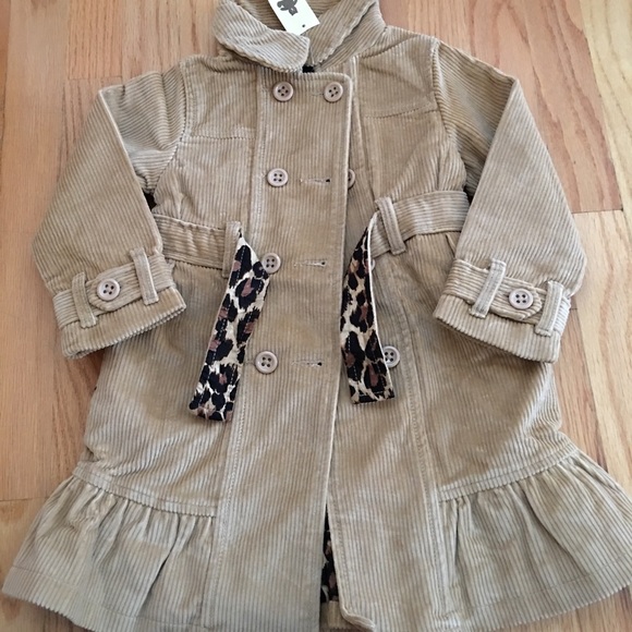 GAP 3T NWT Corduroy Coat w/Leopard Print Lining - Picture 1 of 4