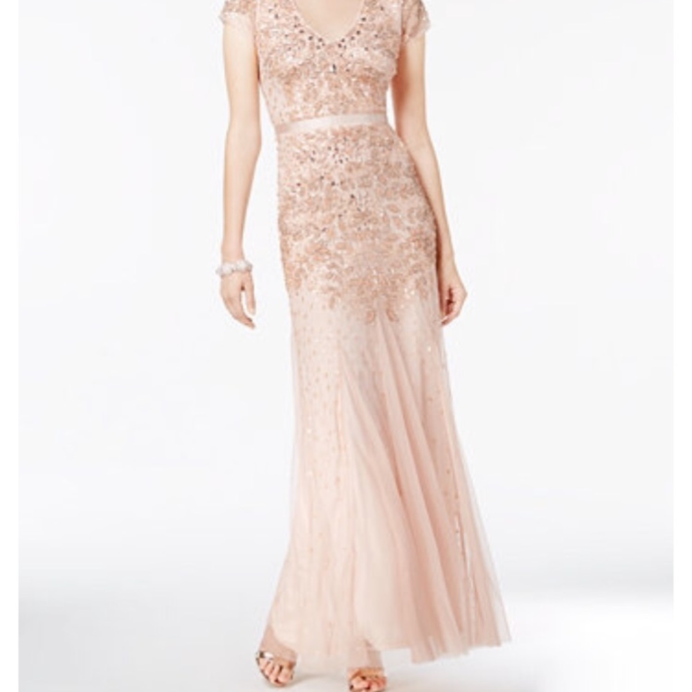 Adrianna Papell Cap-Sleeve Embellished Dress