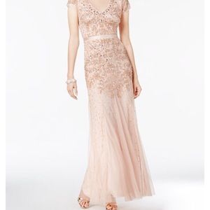 Adrianna Papell Cap-Sleeve Embellished Dress