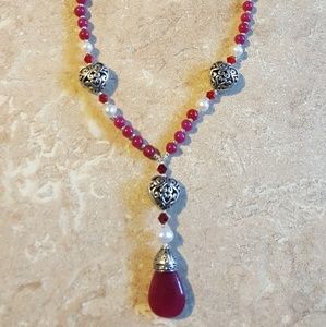Genuine Indian Raw-Cut Ruby Necklace