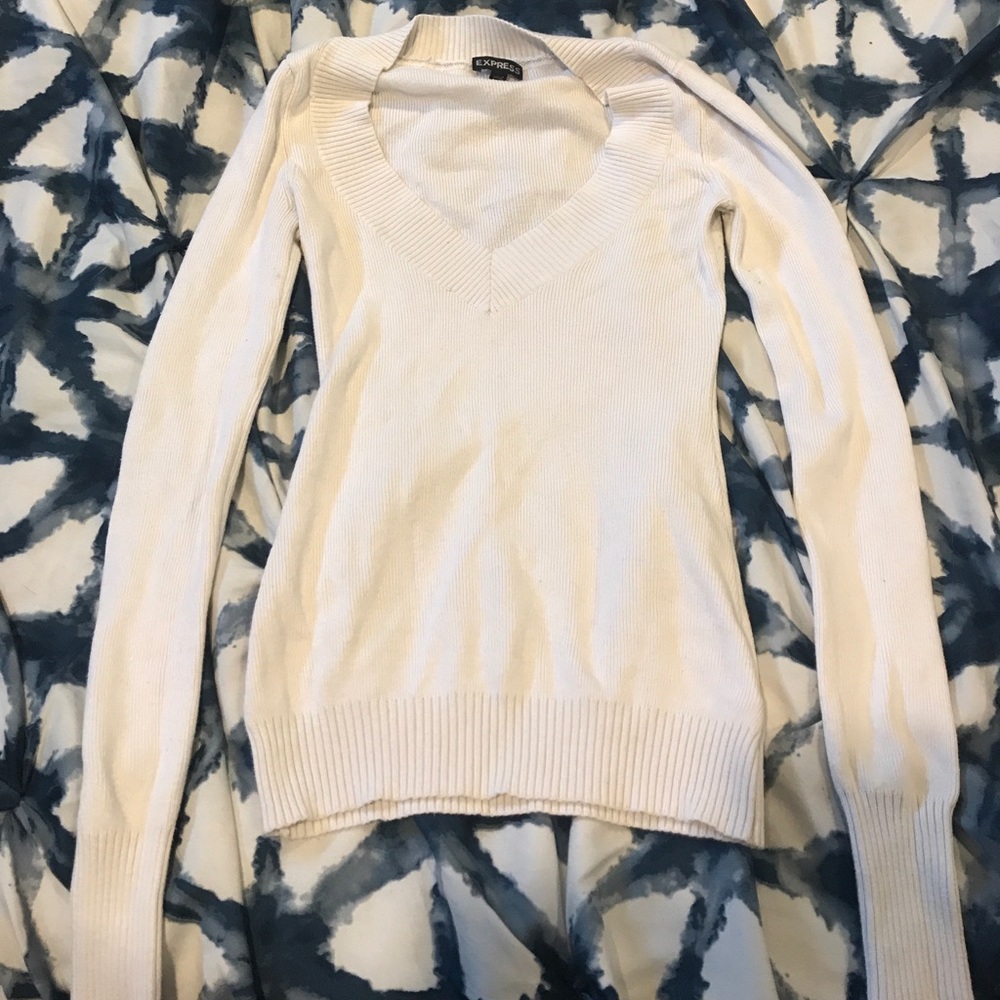 white sweater
