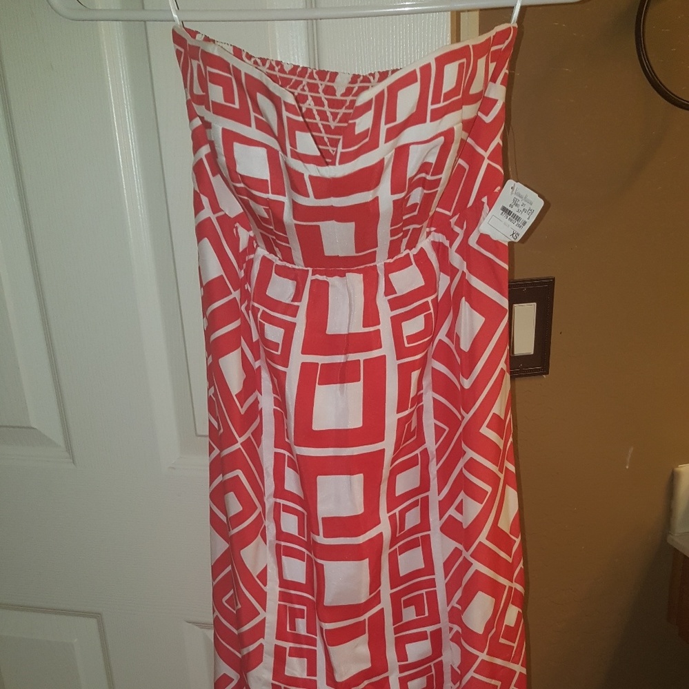 Beautiful long strapless maxi dress