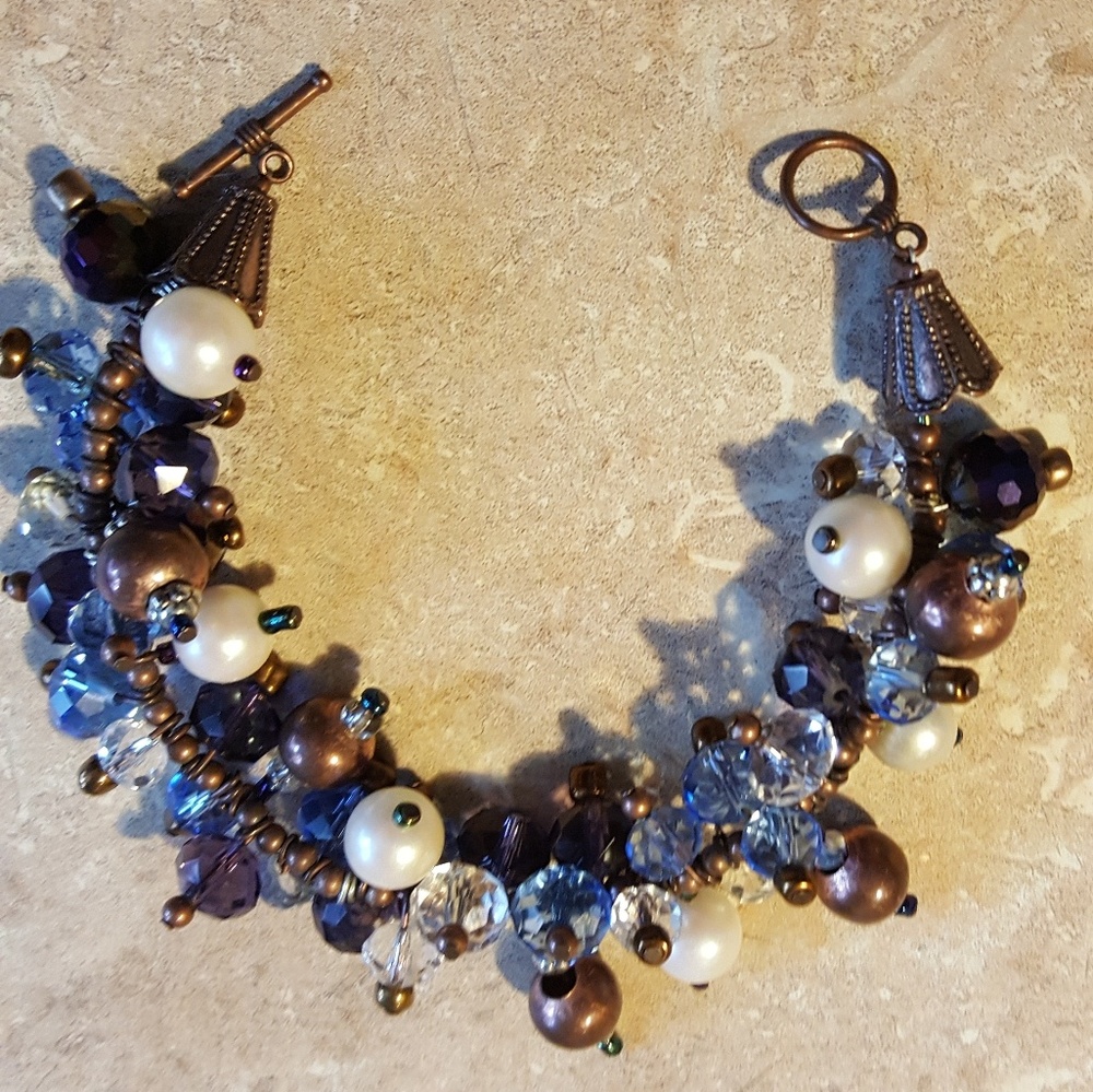 Antique copper plus-sized bracelet