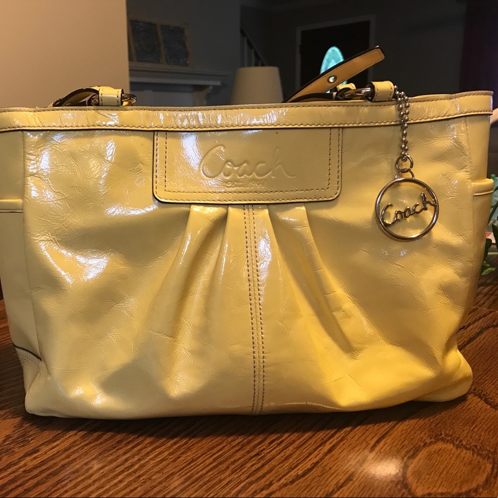 Coach, yellow, medium sized purse