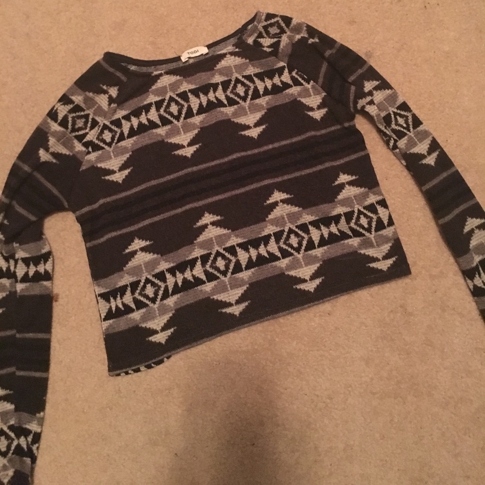 Patterned crop top Sweater shirt