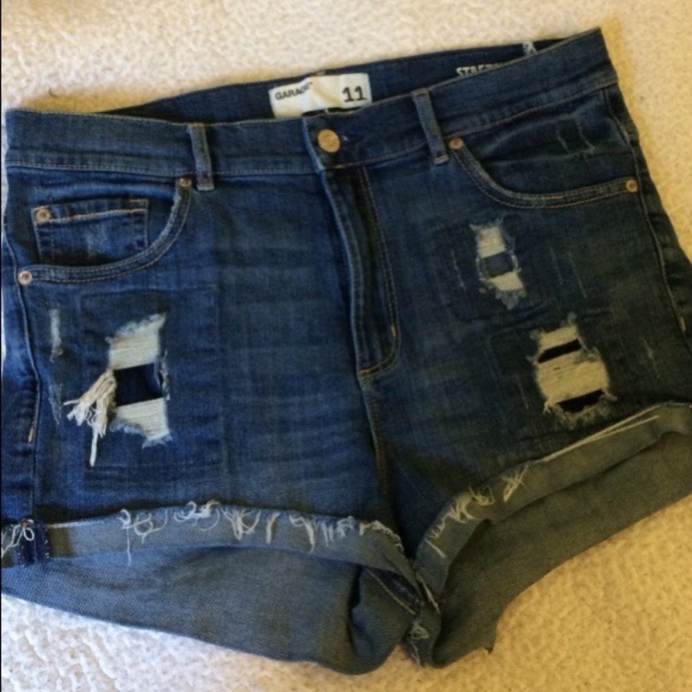 Distressed Denim Shorts