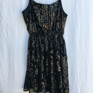 ABERCROMBIE navy and gold dress