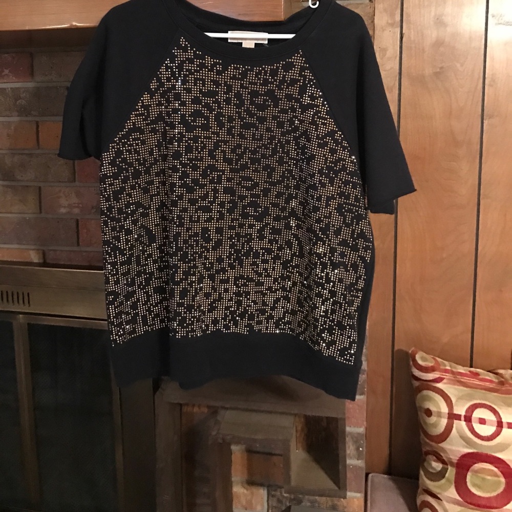 Black Michael Kors short sleeve sweater