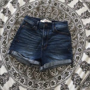 High waisted denim shorts