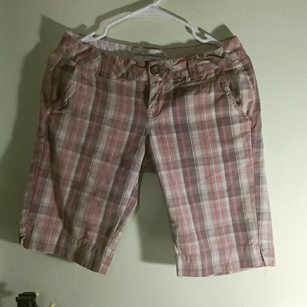 Khaki plaid shorts