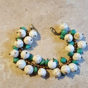 Genuine Magnesite Plus-Sized Bracelet