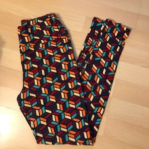 Lularoe OS Leggings Geometric Multicolored Shapes