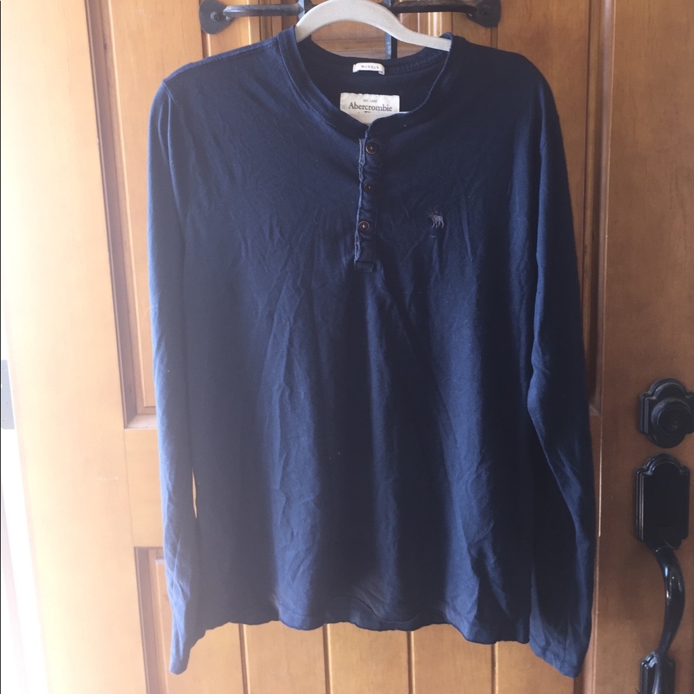Blue Half Button Shirt