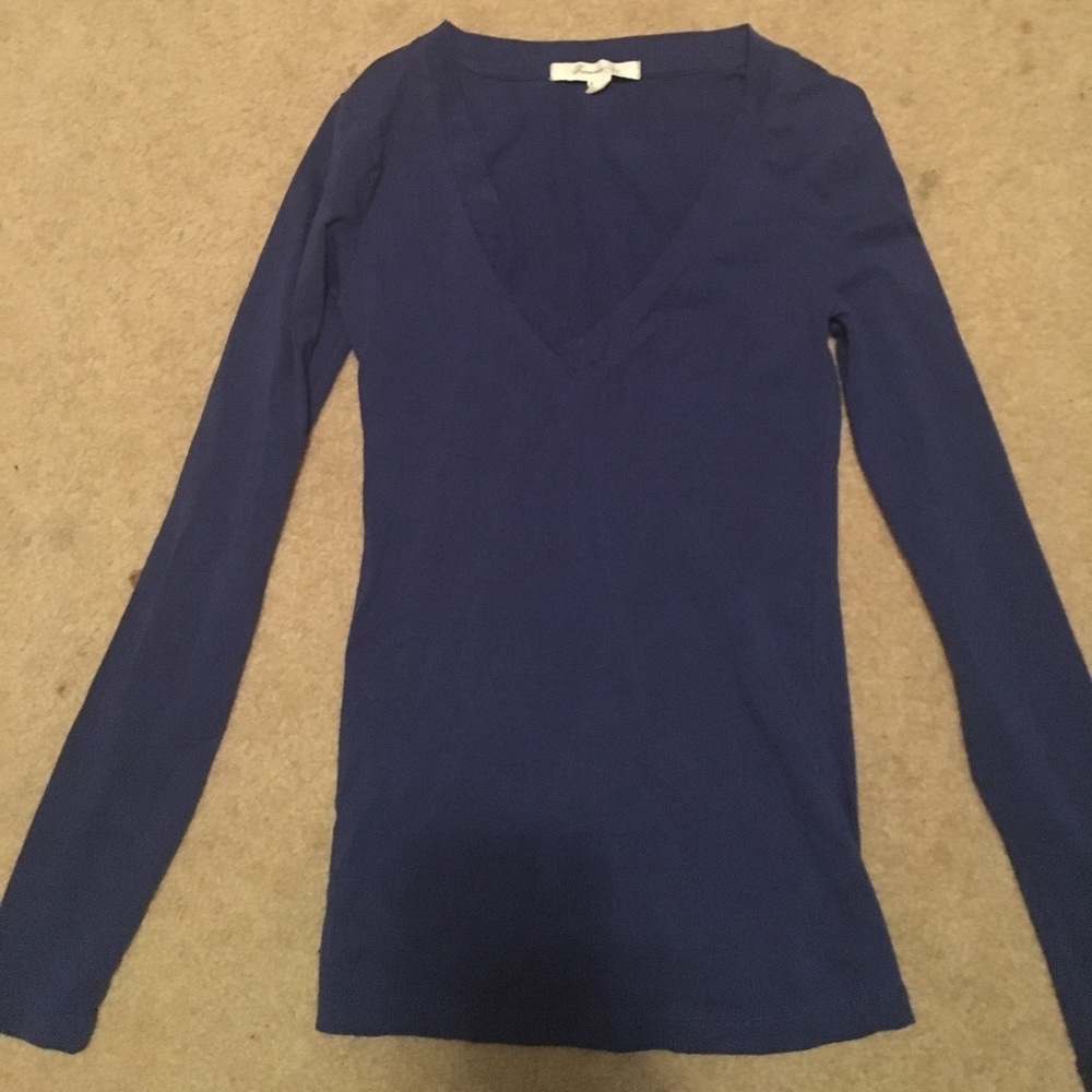 Royal Blue long sleeve V neck