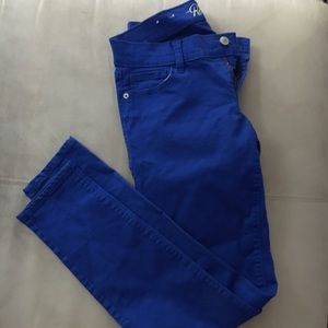 Electric blue skinny jeans