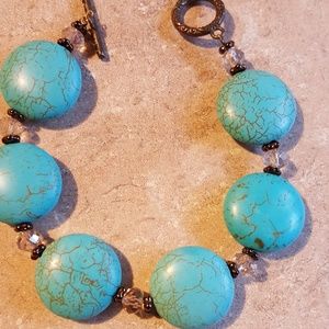 Genuine Magnesite Plus-Sized Bracelet