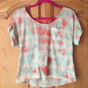 Tie dye shirt with criss crossed back