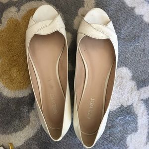 Cream colored, open toed flats
