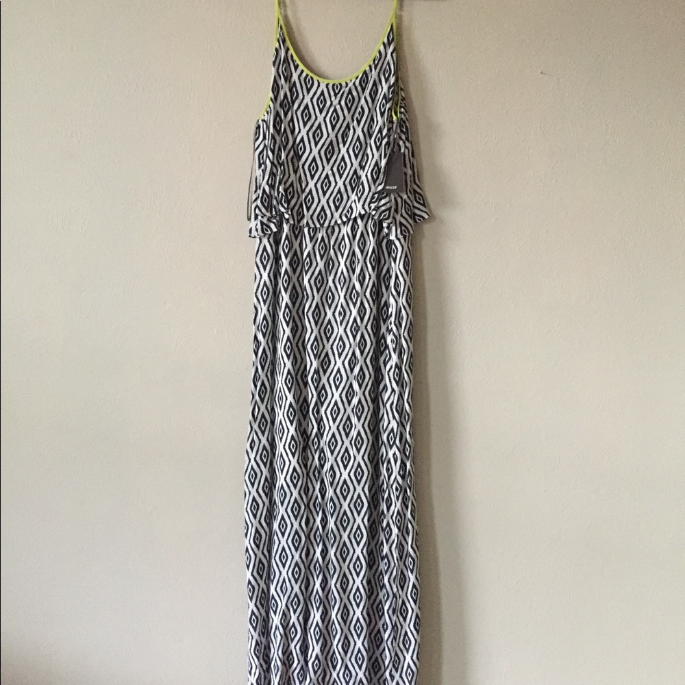 Muse Blue Diamond Aztec Maxi Dress