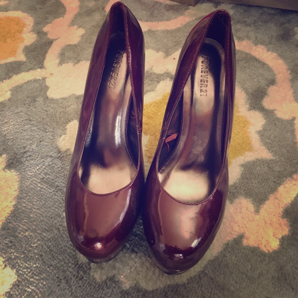 Maroon, forever21 high heels