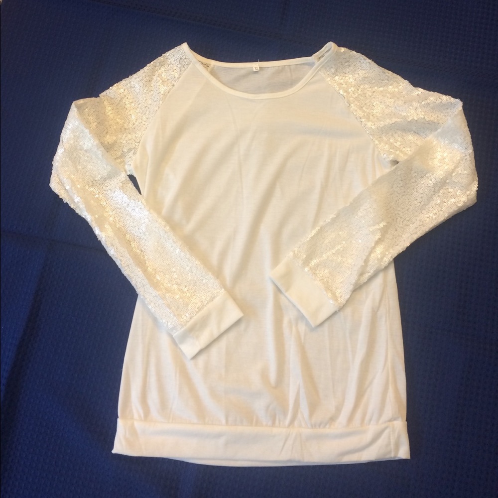 Sequin long sleeve top