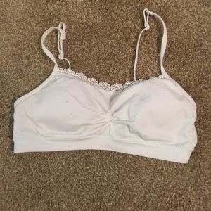 Girls white sports bra