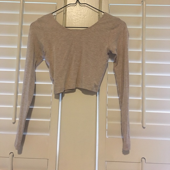 American Apparel Tops - Beige American Apparel Long Sleeve Crop Top