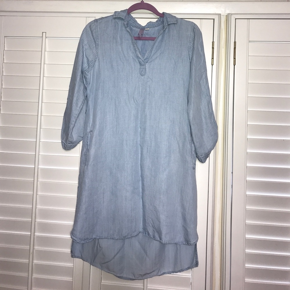 Baby Blue Dress w/ White Stripes