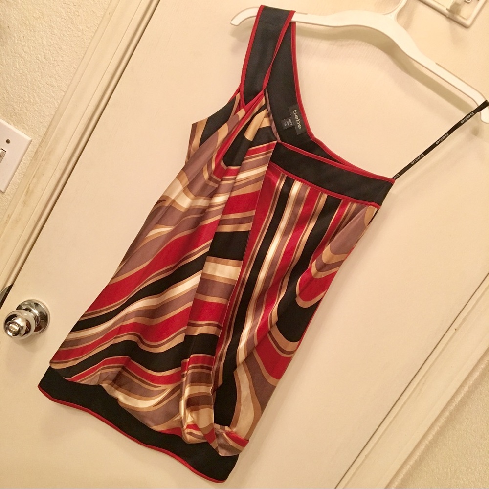 Bebe Silk One-Shoulder Dress with sash