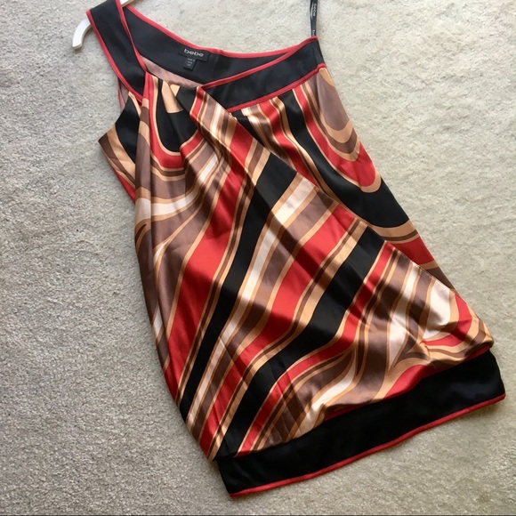 Bebe Silk One-Shoulder Dress with sash - Picture 2 of 7