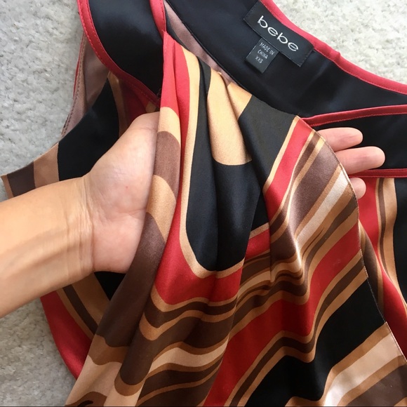 Bebe Silk One-Shoulder Dress with sash - Picture 3 of 7