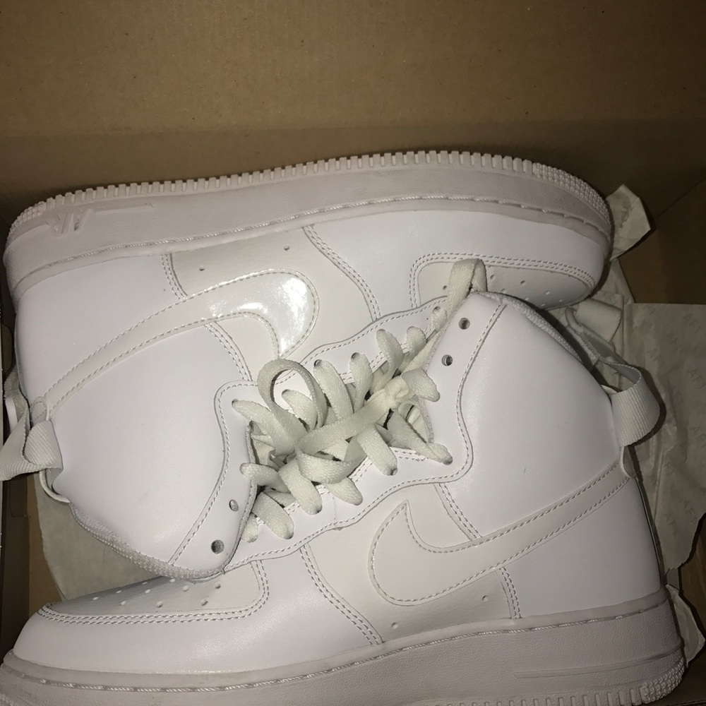 White high top air forces