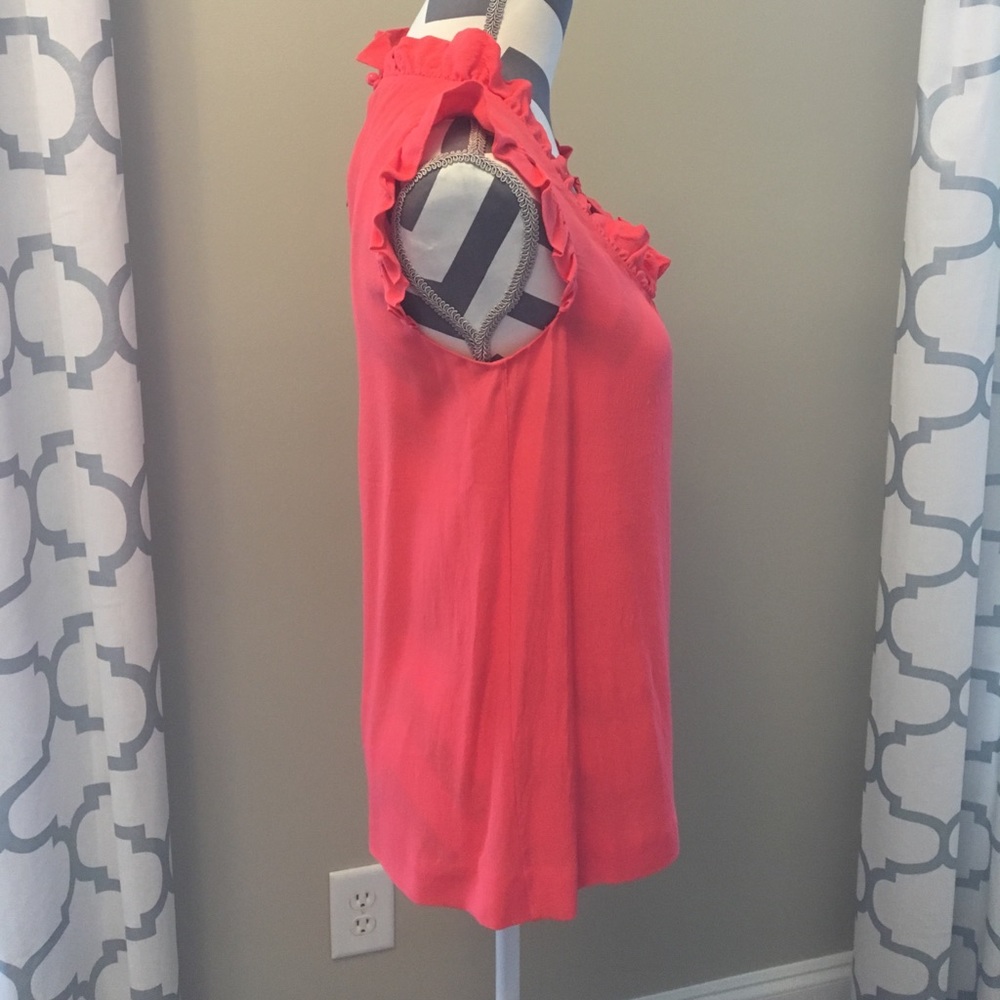 🚫SOLD🚫NWT Kate Spade grace ruffle top in coral - Picture 3 of 6