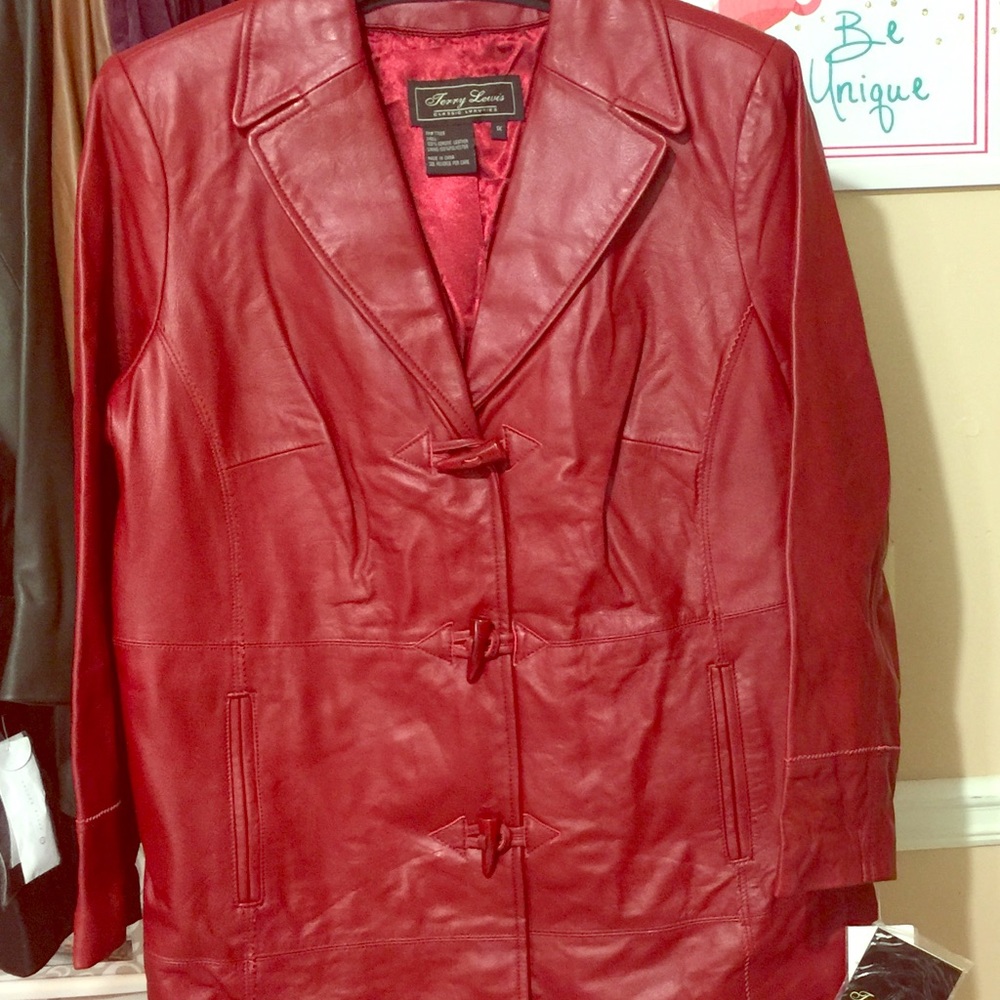 Red Leather Blazer