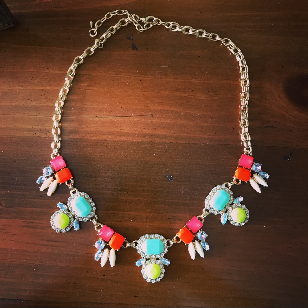 Gold and colorful pastel necklace