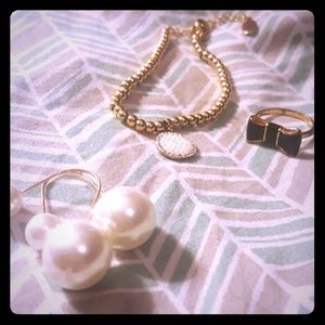 Jewelry bundle with Kate Spade black bow ring.