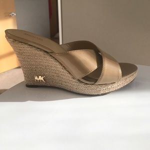 Michael Kors Beige Wedge Sandals