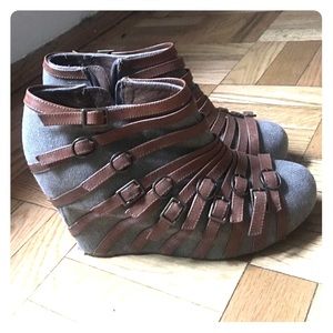 Jeffrey Campbell platform wedges with buckles