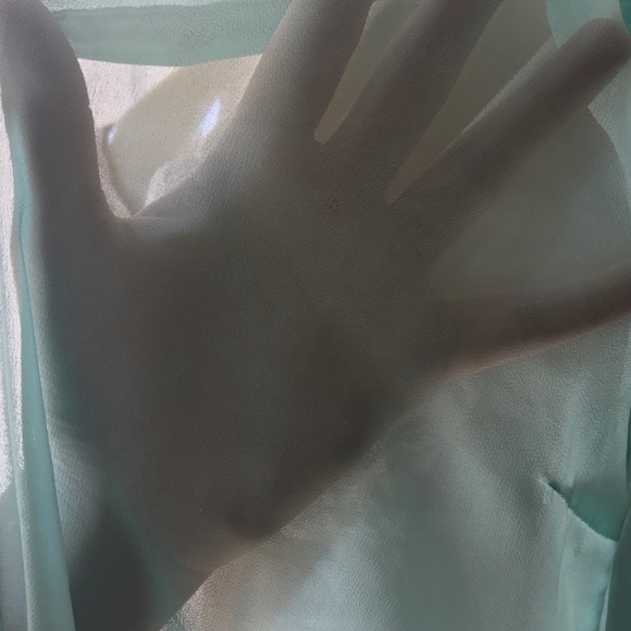 LOVE CULTURE :| Sheer Buttoned Top.Turquoise.MED. - Picture 7 of 8