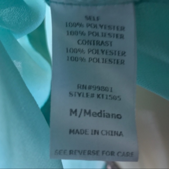 LOVE CULTURE :| Sheer Buttoned Top.Turquoise.MED. - Picture 8 of 8