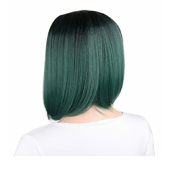 Ombre Black Green Wig main image 5