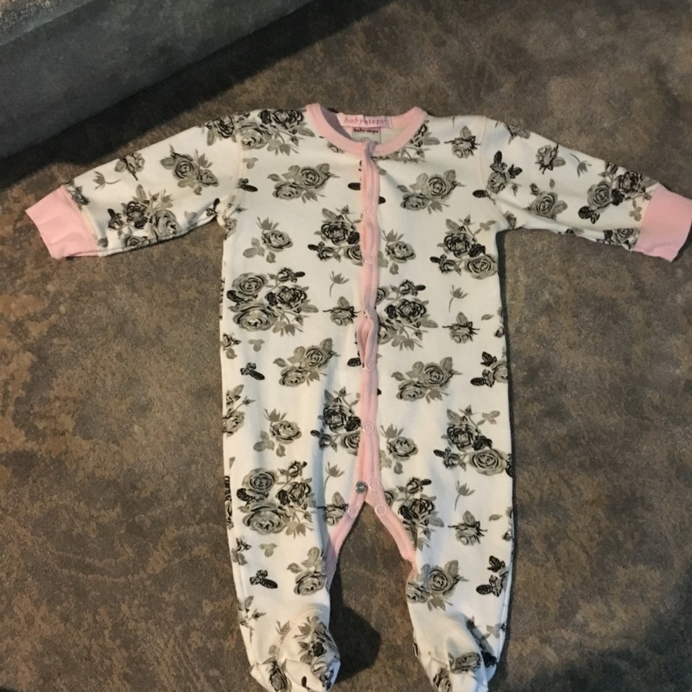 Baby Steps 3 month onesie with feet