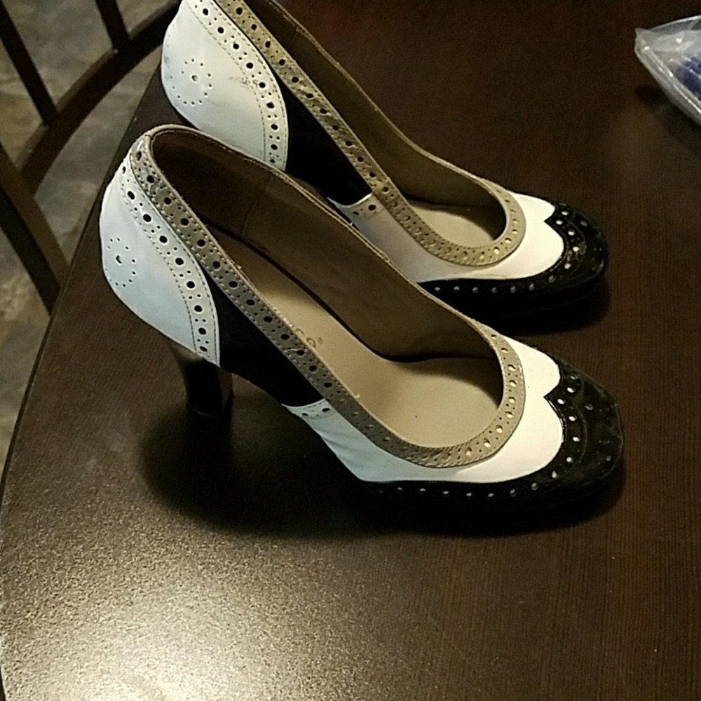 Adorable black and white heels by Dollhouse