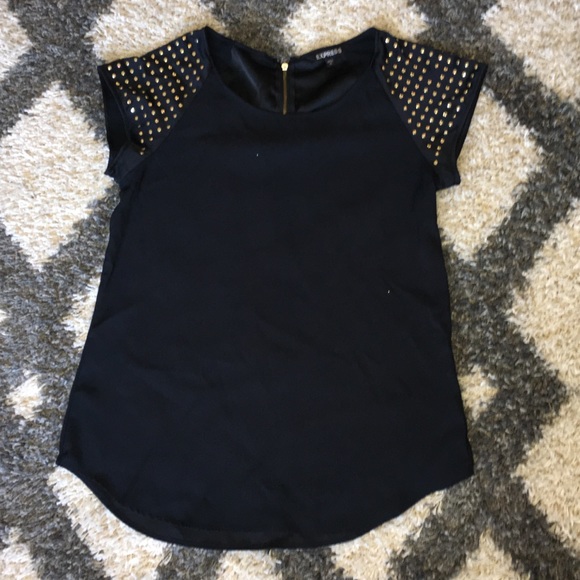 Express • Black Top with Stud Detail - Picture 1 of 4
