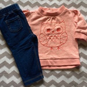 6-9 Month jean pants with sweater *read & see pics