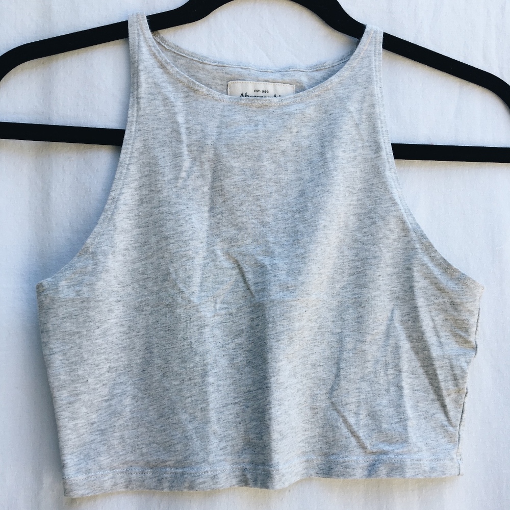 ABERCROMBIE grey crop top