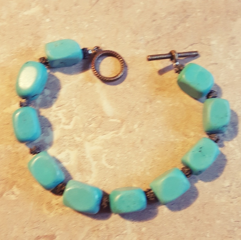 Genuine Torquoise Plus-Sized Bracelet