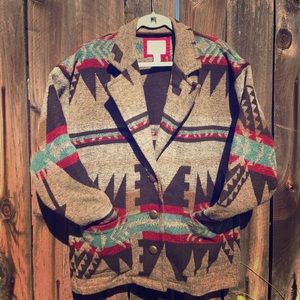 Forever 21 Oversized Southwestern Wool Coat