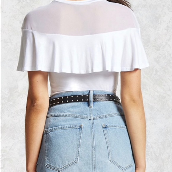 SHEER MESH FLOUNCE TOP - Picture 2 of 6