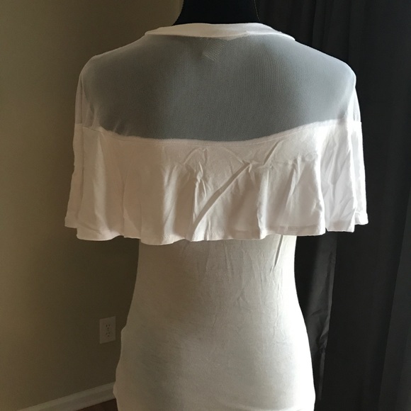 SHEER MESH FLOUNCE TOP - Picture 5 of 6